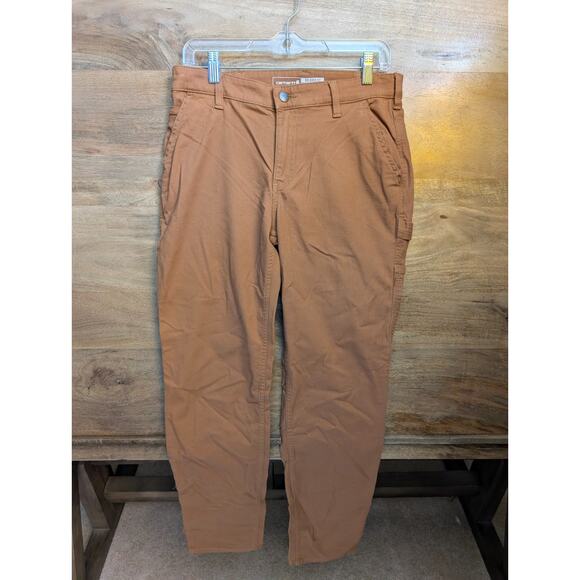 Carhartt Other - Carhartt Carpenter Pants Womens 4T Brown Canvas Rugged Flex Relaxed BN5113-W NWT
